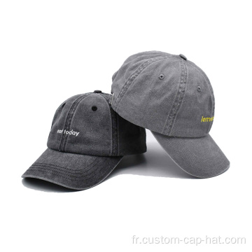 Casquette de papa gris lavage personnalisé